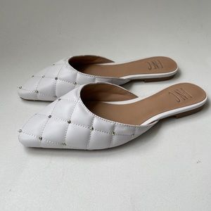 INC International Concepts Zahira Mules Quilted White Size 6.5
